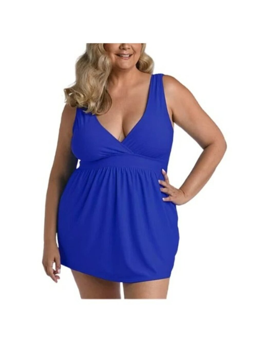 Sonnet Shores Womens Royal Blue Sapphire Swim Dress 22W‎ New